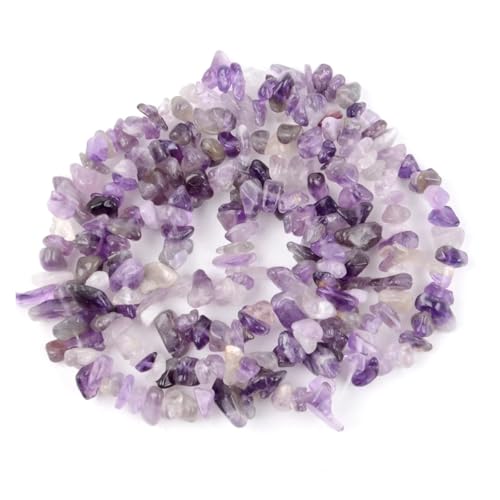 Steinsplitterperlen 3-5-8-12 mm unregelmäßiger Kies zur Schmuckherstellung Freeform DIY Halskette Armband(Amethysts,8-12mm) von YGSGJSP
