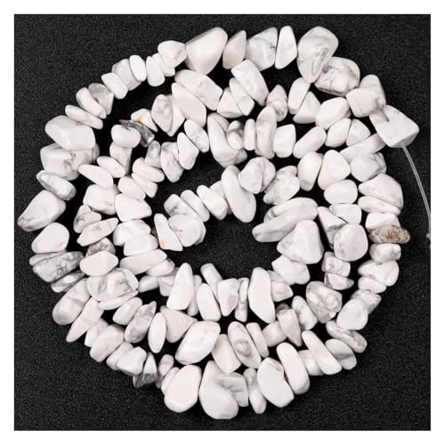 Steinsplitterperlen 3-5-8-12 mm unregelmäßiger Kies zur Schmuckherstellung Freeform DIY Halskette Armband(White Turquoises,8-12mm) von YGSGJSP