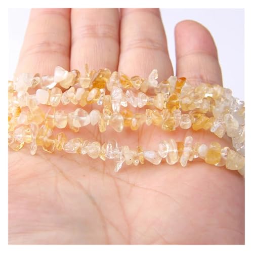 Unregelmäßige Chip-Perlen, Freeform-Kiesperlen, Rosenquarze, rote Achate, Citrin for die Schmuckherstellung(1.Citrine,About 80cm) von YGSGJSP