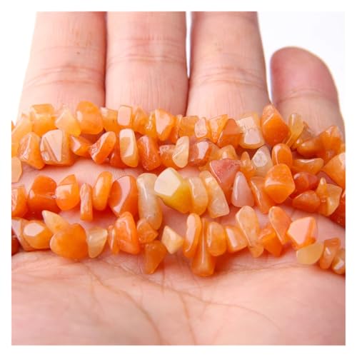 Unregelmäßige Chip-Perlen, Freeform-Kiesperlen, Rosenquarze, rote Achate, Citrin for die Schmuckherstellung(11.Red Aventurine,About 40cm) von YGSGJSP