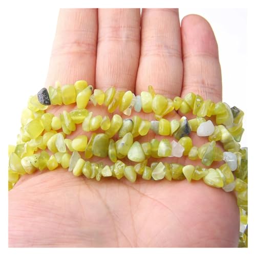 Unregelmäßige Chip-Perlen, Freeform-Kiesperlen, Rosenquarze, rote Achate, Citrin for die Schmuckherstellung(4.Yellow Turquoises,About 40cm) von YGSGJSP
