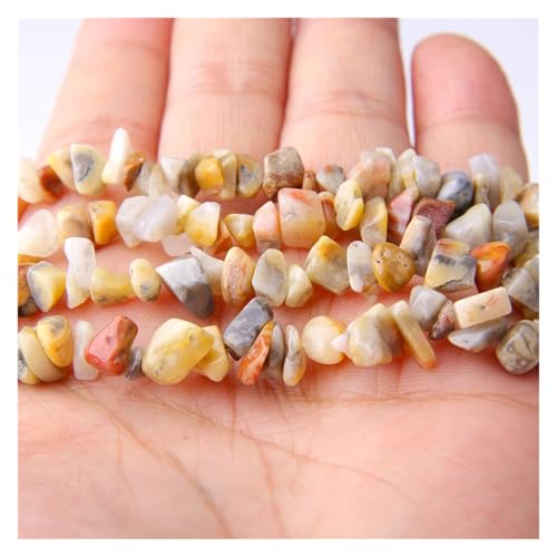 Unregelmäßige Chip-Perlen, Freeform-Kiesperlen, Rosenquarze, rote Achate, Citrin for die Schmuckherstellung(5.Crazy Agates,About 40cm) von YGSGJSP