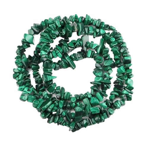 Unregelmäßige Kiesperlen Naturstein Malachit Edelsteinperle for die Schmuckherstellung DIY Halskette Armband 16 Zoll(Color-07,1pc(approx.16IN)) von YGSGJSP