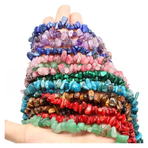 Unregelmäßige Kiesperlen Naturstein Malachit Edelsteinperle for die Schmuckherstellung DIY Halskette Armband 16 Zoll(Random Beads,10pcs(approx.16IN)) von YGSGJSP