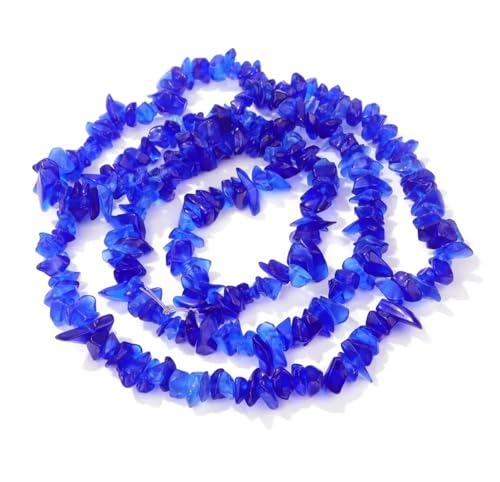 Unregelmäßige Kristallperlen, natürliche Freiform-Kiesquarzperlen, glatter, loser Abstandshalter zur Schmuckherstellung(1.Blue,About 15 inch) von YGSGJSP