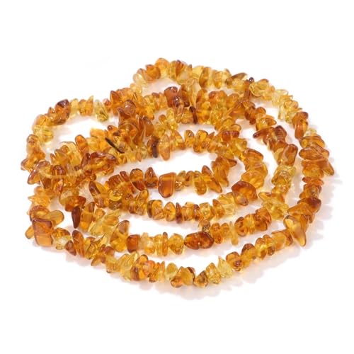Unregelmäßige Kristallperlen, natürliche Freiform-Kiesquarzperlen, glatter, loser Abstandshalter zur Schmuckherstellung(12.Yellow,About 7.5 inch) von YGSGJSP