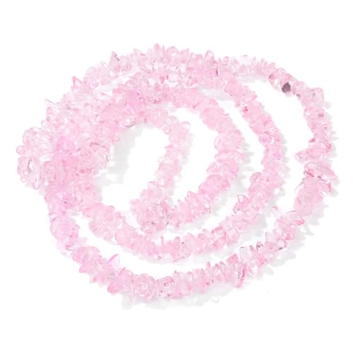 Unregelmäßige Kristallperlen, natürliche Freiform-Kiesquarzperlen, glatter, loser Abstandshalter zur Schmuckherstellung(16.Light Pink,About 15 inch) von YGSGJSP