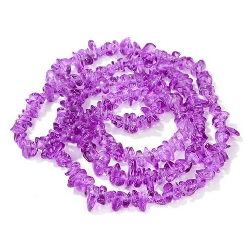 Unregelmäßige Kristallperlen, natürliche Freiform-Kiesquarzperlen, glatter, loser Abstandshalter zur Schmuckherstellung(18.Purple,About 15 inch) von YGSGJSP