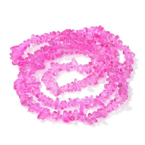 Unregelmäßige Kristallperlen, natürliche Freiform-Kiesquarzperlen, glatter, loser Abstandshalter zur Schmuckherstellung(19.Dark Pink,About 7.5 inch) von YGSGJSP