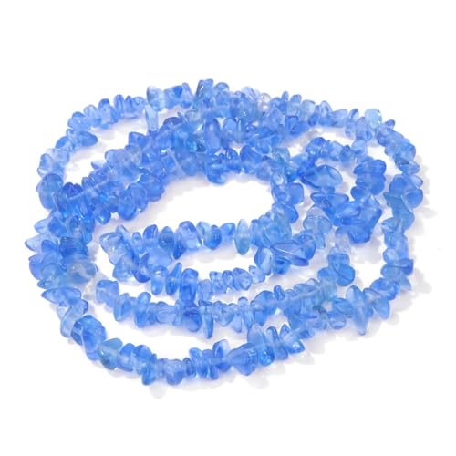 Unregelmäßige Kristallperlen, natürliche Freiform-Kiesquarzperlen, glatter, loser Abstandshalter zur Schmuckherstellung(2.Light Blue,About 7.5 inch) von YGSGJSP