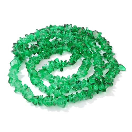 Unregelmäßige Kristallperlen, natürliche Freiform-Kiesquarzperlen, glatter, loser Abstandshalter zur Schmuckherstellung(3.Green,About 15 inch) von YGSGJSP