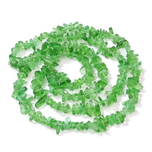 Unregelmäßige Kristallperlen, natürliche Freiform-Kiesquarzperlen, glatter, loser Abstandshalter zur Schmuckherstellung(4.Fruit Green,About 15 inch) von YGSGJSP
