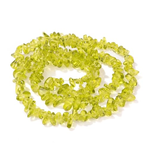 Unregelmäßige Kristallperlen, natürliche Freiform-Kiesquarzperlen, glatter, loser Abstandshalter zur Schmuckherstellung(5.Olive,About 15 inch) von YGSGJSP
