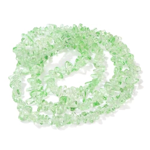 Unregelmäßige Kristallperlen, natürliche Freiform-Kiesquarzperlen, glatter, loser Abstandshalter zur Schmuckherstellung(6.Light Green,About 15 inch) von YGSGJSP