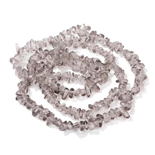 Unregelmäßige Kristallperlen, natürliche Freiform-Kiesquarzperlen, glatter, loser Abstandshalter zur Schmuckherstellung(8.Gray,About 7.5 inch) von YGSGJSP
