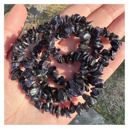 Unregelmäßige Perlen Amethysten Malachit Aquamarin Citrin Kies Stein Perlen for Schmuck Machen Zubehör(Blue1,80cm) von YGSGJSP