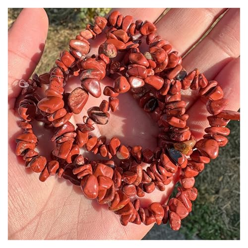 Unregelmäßige Perlen Amethysten Malachit Aquamarin Citrin Kies Stein Perlen for Schmuck Machen Zubehör(Red Stone,80cm) von YGSGJSP