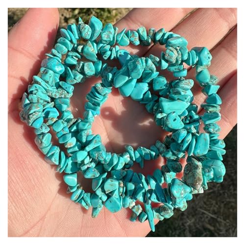 Unregelmäßige Perlen Amethysten Malachit Aquamarin Citrin Kies Stein Perlen for Schmuck Machen Zubehör(Turquoises,40cm) von YGSGJSP