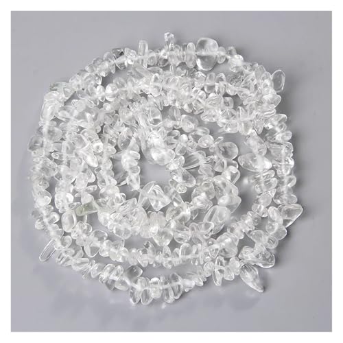 Unregelmäßige Steinsplitter-Kiesperlen, Quarz, Mondstein, weiße Koralle, zur Schmuckherstellung, Armband, Halskette(1. Clear Quartz,15inch) von YGSGJSP