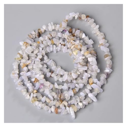 Unregelmäßige Steinsplitter-Kiesperlen, Quarz, Mondstein, weiße Koralle, zur Schmuckherstellung, Armband, Halskette(6. Crazy Agate,32inch) von YGSGJSP