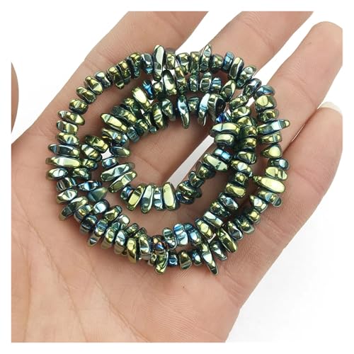 Unregelmäßige kleine Steinperlen Hämatit Kies Lose Spacer Perle for Schmuck Armband Herstellung DIY 15 Zoll(Color2) von YGSGJSP