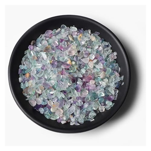 Unregelmäßiger Kies, Rosenquarz, Rohmineralien, Stein, Verwendung for die Dekoration von Wohnkultur, Aquarium, Aquarium(NO.14 Fluorite,100g) von YGSGJSP