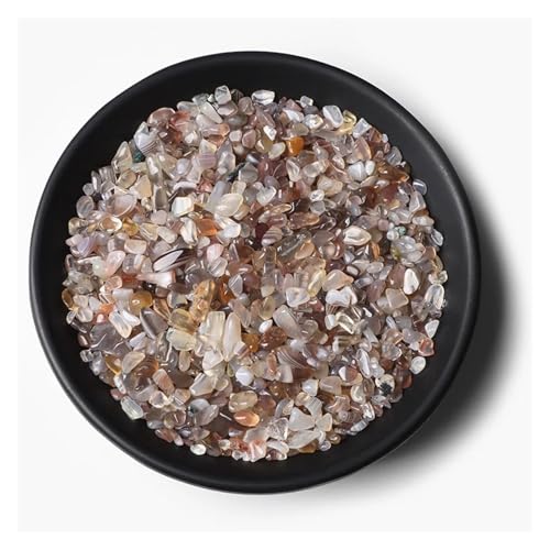 Unregelmäßiger Kies, Rosenquarz, Rohmineralien, Stein, Verwendung for die Dekoration von Wohnkultur, Aquarium, Aquarium(NO.24 Botswana Agate,50g) von YGSGJSP