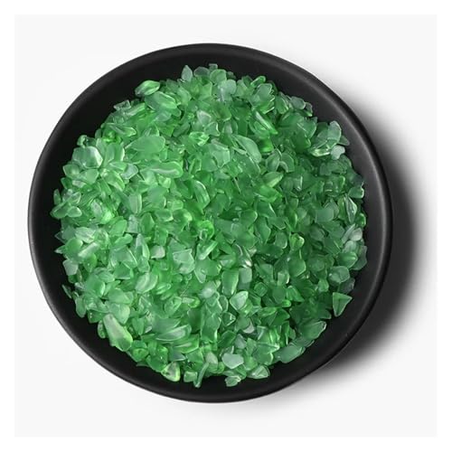 Unregelmäßiger Kies, Rosenquarz, Rohmineralien, Stein, Verwendung for die Dekoration von Wohnkultur, Aquarium, Aquarium(NO.38 Green Glass,50g) von YGSGJSP