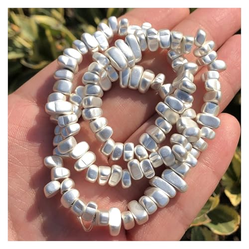 Unregelmäßiger matter Kiesstein-Abstandshalter, lose Perlen for die Schmuckherstellung, DIY-Perlenarmband, Ohrringe, Halskette(15 matte silver) von YGSGJSP