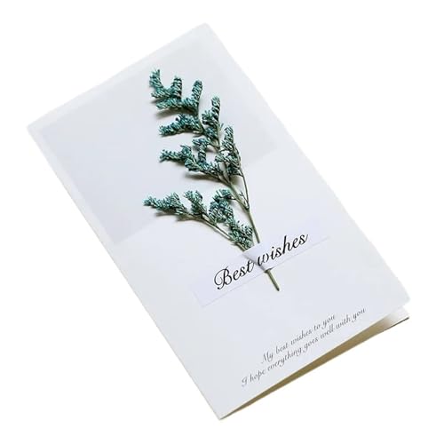 YGSGJSP Hochzeitseinladungen Karte 10 Stück/Packung Kreative handgemachte Grußkarten mit getrockneten Blumen, Klappkarten for Studenten, handgeschriebenes Segenskartenset(Color 01) von YGSGJSP