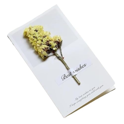 YGSGJSP Hochzeitseinladungen Karte 10 Stück/Packung Kreative handgemachte Grußkarten mit getrockneten Blumen, Klappkarten for Studenten, handgeschriebenes Segenskartenset(Color 06) von YGSGJSP