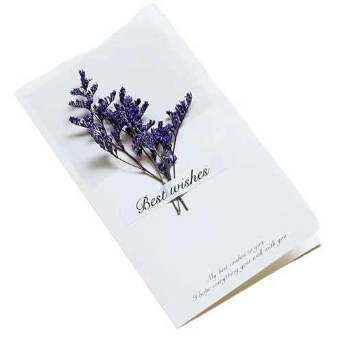 YGSGJSP Hochzeitseinladungen Karte 10 Stück/Packung Kreative handgemachte Grußkarten mit getrockneten Blumen, Klappkarten for Studenten, handgeschriebenes Segenskartenset(Color 07) von YGSGJSP