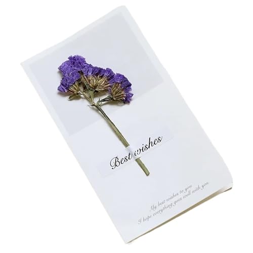 YGSGJSP Hochzeitseinladungen Karte 10 Stück/Packung Kreative handgemachte Grußkarten mit getrockneten Blumen, Klappkarten for Studenten, handgeschriebenes Segenskartenset(Color 09) von YGSGJSP
