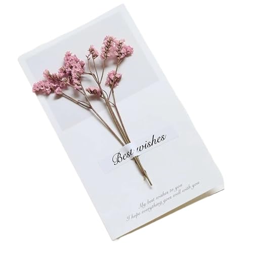 YGSGJSP Hochzeitseinladungen Karte 10 Stück/Packung Kreative handgemachte Grußkarten mit getrockneten Blumen, Klappkarten for Studenten, handgeschriebenes Segenskartenset(Color 13) von YGSGJSP