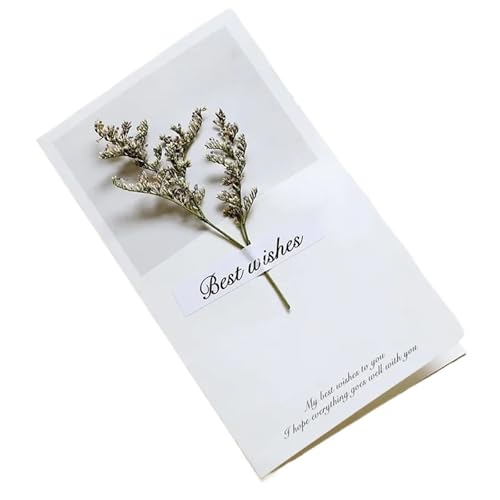 YGSGJSP Hochzeitseinladungen Karte 10 Stück/Packung Kreative handgemachte Grußkarten mit getrockneten Blumen, Klappkarten for Studenten, handgeschriebenes Segenskartenset(Color 15) von YGSGJSP