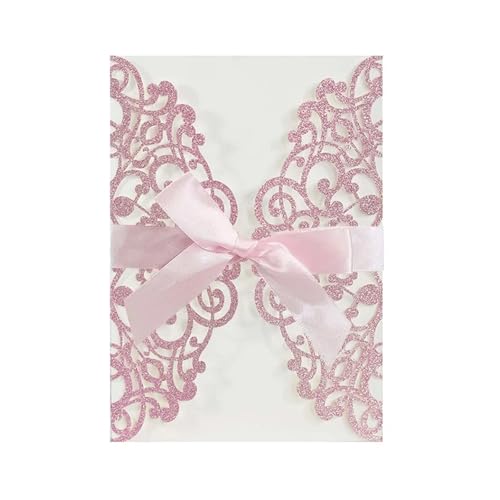 YGSGJSP Hochzeitseinladungen Karte 10 Stücke Hochzeitseinladungen Karten Tags Vintage Hochzeit Braut Grußkarte Geburtstag Dekoration Partei Liefert(Pink) von YGSGJSP
