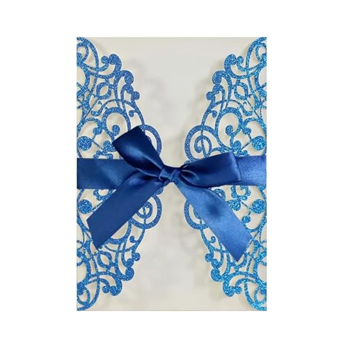 YGSGJSP Hochzeitseinladungen Karte 10 Stücke Hochzeitseinladungen Karten Tags Vintage Hochzeit Braut Grußkarte Geburtstag Dekoration Partei Liefert(Royal Blue) von YGSGJSP