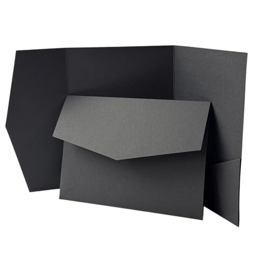 YGSGJSP Hochzeitseinladungen Karte 20 oder 25 Stück Blanko-Einladungskarten for Selbermachen, Hochzeitspapierumschlag, DIY-Einladung, individuelle Einladung(Black,20pcs) von YGSGJSP