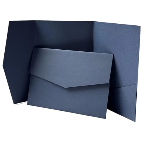 YGSGJSP Hochzeitseinladungen Karte 20 oder 25 Stück Blanko-Einladungskarten for Selbermachen, Hochzeitspapierumschlag, DIY-Einladung, individuelle Einladung(Blue,20pcs) von YGSGJSP