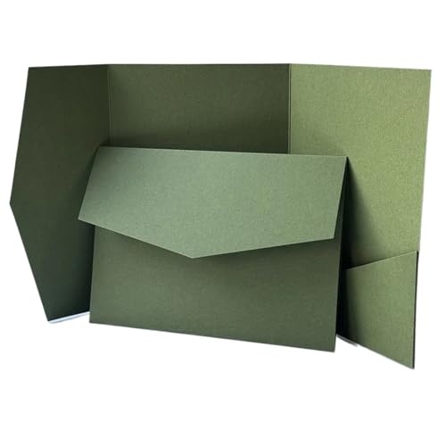 YGSGJSP Hochzeitseinladungen Karte 20 oder 25 Stück Blanko-Einladungskarten for Selbermachen, Hochzeitspapierumschlag, DIY-Einladung, individuelle Einladung(Green,20pcs) von YGSGJSP