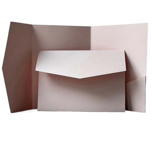 YGSGJSP Hochzeitseinladungen Karte 20 oder 25 Stück Blanko-Einladungskarten for Selbermachen, Hochzeitspapierumschlag, DIY-Einladung, individuelle Einladung(Pink,25pcs) von YGSGJSP