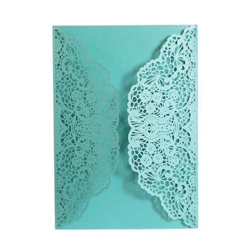 YGSGJSP Hochzeitseinladungen Karte 25/50 Stücke Laser Cut Hochzeitseinladungskarten Spitze Blume Business Grußkarten Geburtstag Brautdusche Hochzeit Party Dekoration(Blue,25pcs) von YGSGJSP