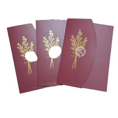 YGSGJSP Hochzeitseinladungen Karte 25 Stück 5,2 x 7,2 Zoll Bogenpapier-Einladungskartenhüllen for Hochzeitsgrüße, kein Innenblatt, kein Umschlag, kein Wachssiegel, kein Band(Red) von YGSGJSP