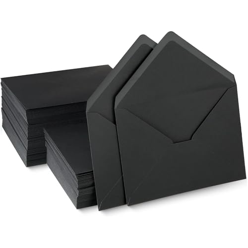 YGSGJSP Hochzeitseinladungen Karte 50-100PCS Umschlag 5x7 Zoll Hochzeit Einladung Karte Druckbare Selbst Business Postkarten for Geburtstag Taufe(Black,100PCS) von YGSGJSP