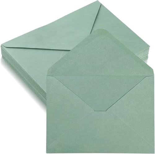 YGSGJSP Hochzeitseinladungen Karte 50-100PCS Umschlag 5x7 Zoll Hochzeit Einladung Karte Druckbare Selbst Business Postkarten for Geburtstag Taufe(Light Green,100PCS) von YGSGJSP