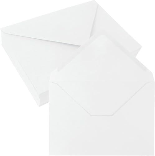 YGSGJSP Hochzeitseinladungen Karte 50-100PCS Umschlag 5x7 Zoll Hochzeit Einladung Karte Druckbare Selbst Business Postkarten for Geburtstag Taufe(White,50PCS) von YGSGJSP