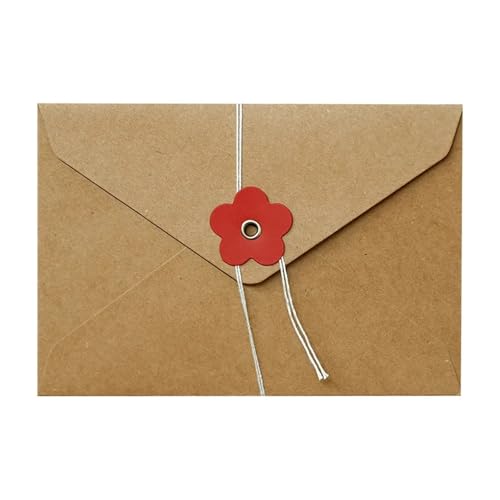 YGSGJSP Hochzeitseinladungen Karte Einfarbig Liebe Blume Umschlag Papier Umschlag Mit String Taste DIY Hochzeit Party Einladung Karte Abdeckung Verpackung(Brown) von YGSGJSP