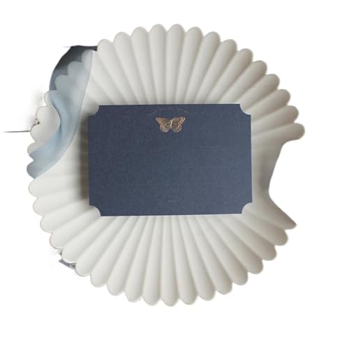 YGSGJSP Hochzeitseinladungen Karte Grußkarte, leicht, luxuriös, geprägt, dreidimensionales Schmetterlingsmuster mit Goldprägung, Nachrichtenkarte, Hochzeitseinladung(Blue) von YGSGJSP