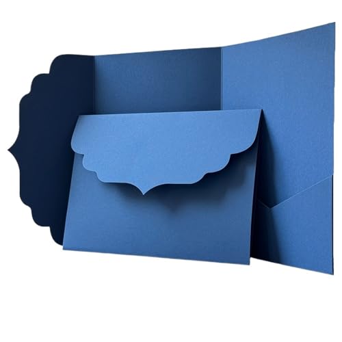 YGSGJSP Hochzeitseinladungen Karte Leere Pocketfold-Karte Einladung DIY Hochzeit Papierumschlag, DIY Einladung(Blue) von YGSGJSP