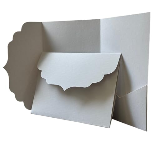 YGSGJSP Hochzeitseinladungen Karte Leere Pocketfold-Karte Einladung DIY Hochzeit Papierumschlag, DIY Einladung(White) von YGSGJSP